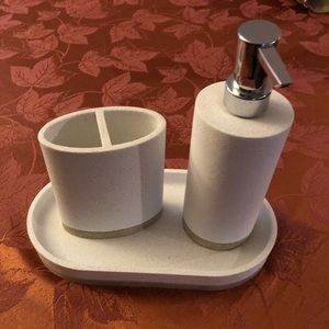 Bathroom decoration for his and her sinks